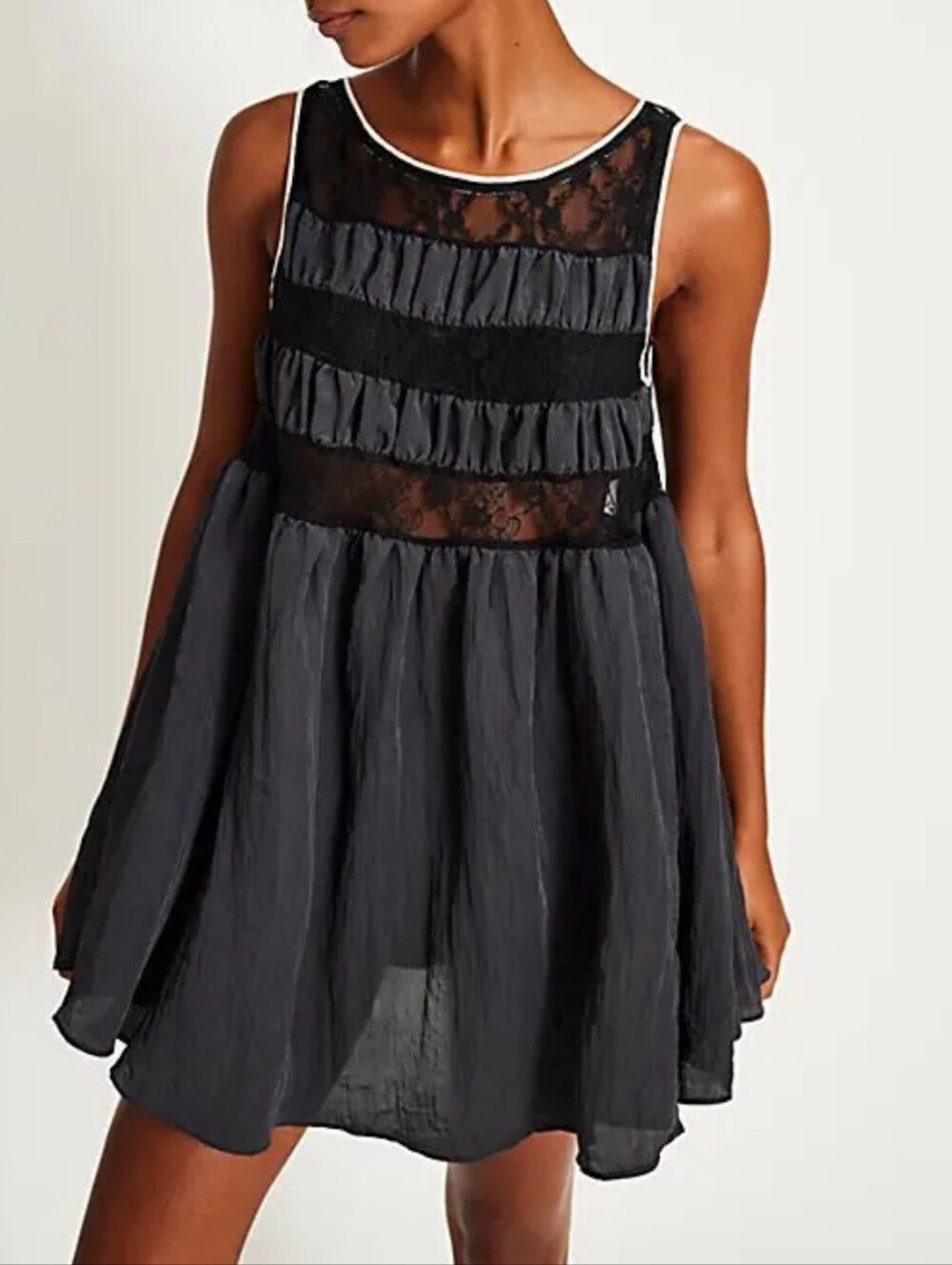 Free People NWOT Current Obsession Mini Slip in Black sz SML